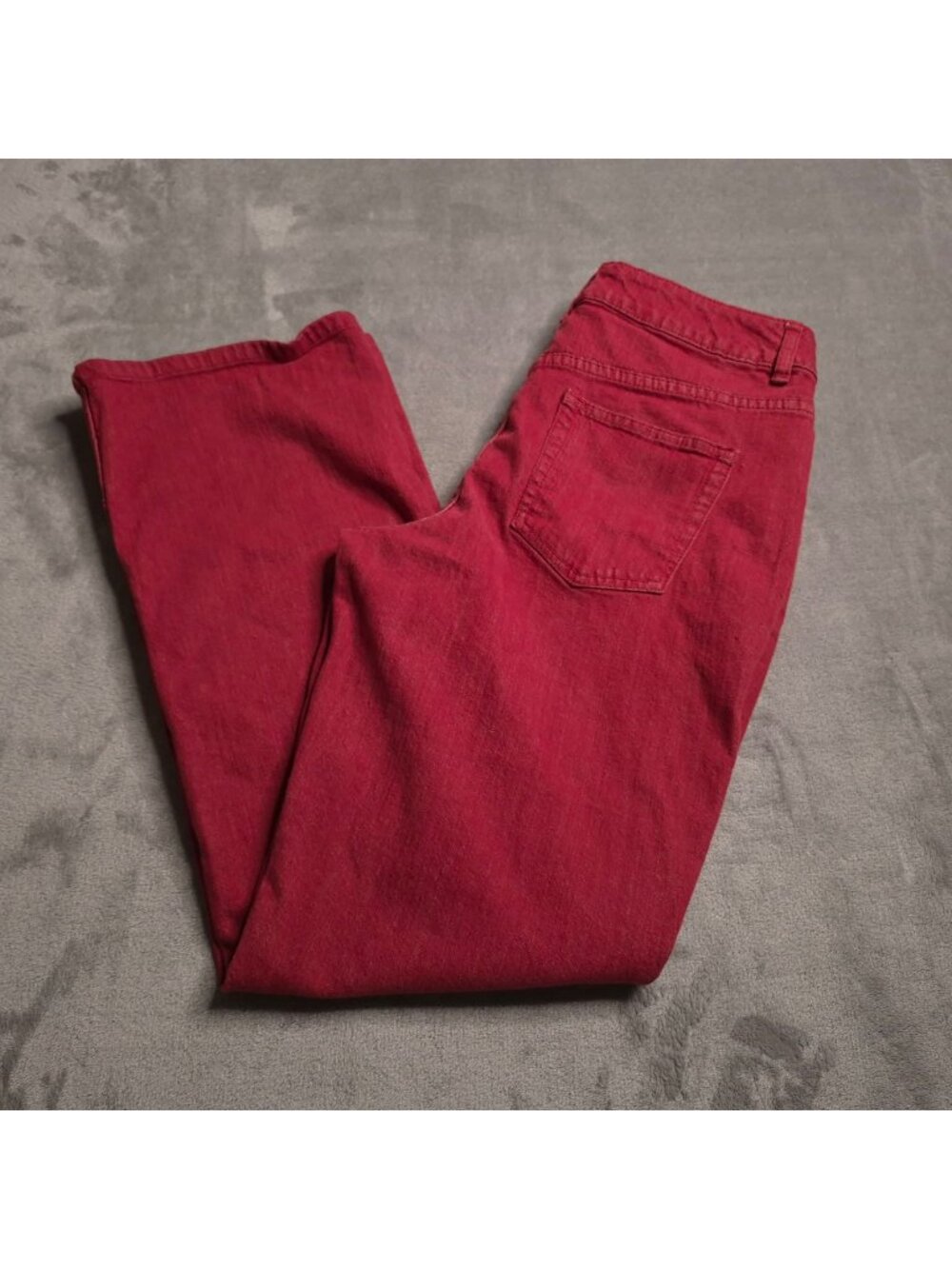 Coldwater Creek Womens Bootcut Jeans 10 Mid Rise Red Pockets Stretch Vintage